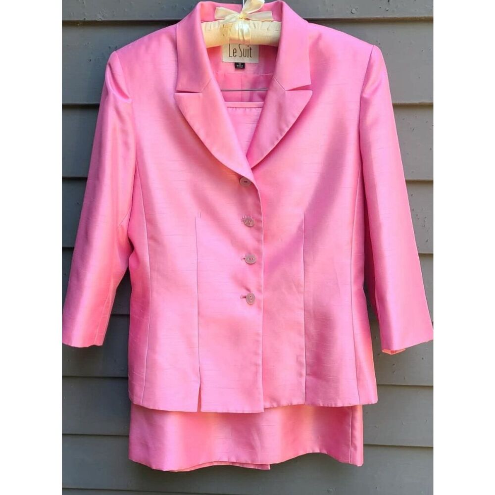 Le Suit Pink Skirt Suit size 10 - Picture 3 of 11